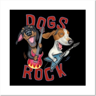 Dogs Rock Cute Funny Posters and Art